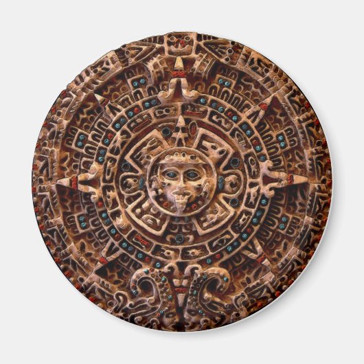 "AZTECA" Maya Sun Calendar Magnet (Devant)