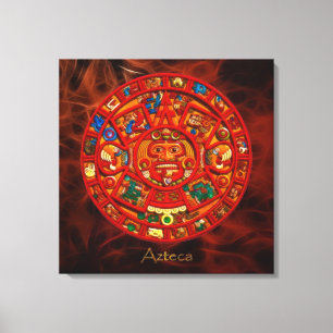 AZTECA ~ Mayan - Aztec Sun Calendar Art Print