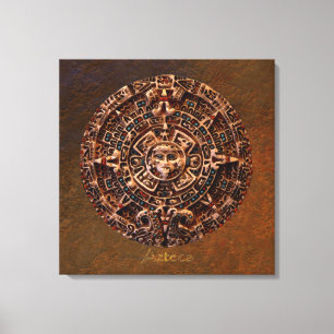 AZTECA ~ Mayan - Aztec Sun Calender Art Print