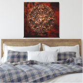 AZTECA ~ Mayan - Aztec Sun Calender Art Print (Insitu (Slaapkamer))