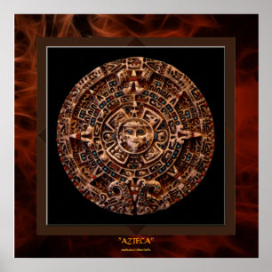 AZTECA ~ Mayan - Azteekse Zonkalender Kunstprint L Poster