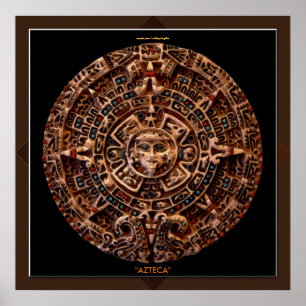 AZTECA ~ Mayan - Azteekse Zonkalender Kunstprint Poster