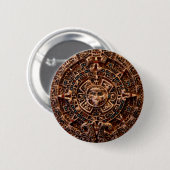 "AZTECA" Mayan Sun-Calender Button (Voorkant /achterkant)