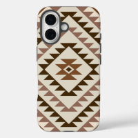 Azteek Diamant Motief Ontwerp Bruin+Crème