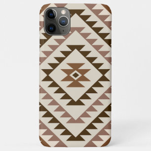 Azteek diamant motief ontwerp bruin+crème iPhone 11 pro max hoesje