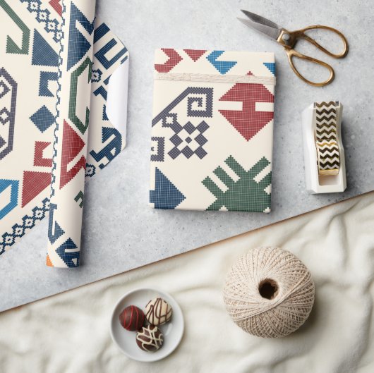 Azteeks etnisch patroon cadeaupapier (Crafts)