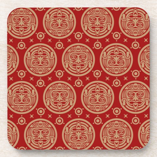 Azteeks Patroon Bier Onderzetter (Voorkant)