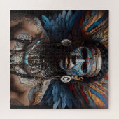Azteekse Abstracte Vibrant Tribal Fusion Art Legpuzzel (Horizontaal)