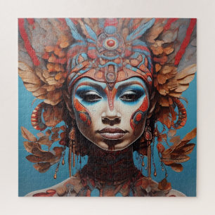Azteekse Abstracte Vibrant Tribal Fusion Art Legpuzzel