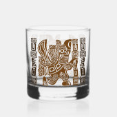 Azteekse Adelaar Krijger Stamoudheid Kunst Whisky Glas (Achterkant)
