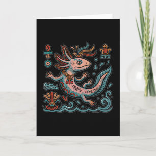 Azteekse Axolotl Xolotl geërodeerde stenen tribale Kaart