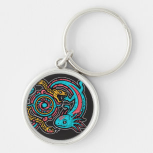 Azteekse Axolotl Xolotl Stam Patroon mythologie bo Sleutelhanger