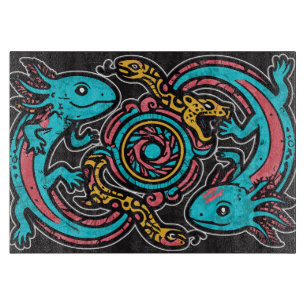 Azteekse Axolotl Xolotl Stam Patroon mythologie bo Snijplank