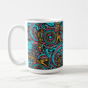 Azteekse Axolotl Xolotl Tribale Patroon mythologie Koffiemok