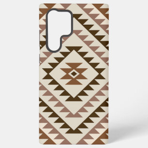 Azteekse diamant motief ontwerp bruin+crème samsung galaxy hoesje