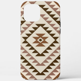 Azteekse diamant motiefontwerp bruin+crème iPhone 12 pro max hoesje