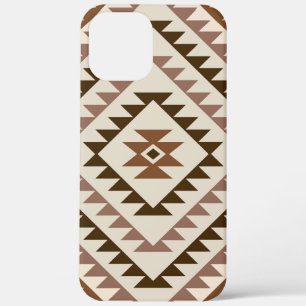 Azteekse diamant motiefontwerp bruin+crème iPhone 12 pro max hoesje