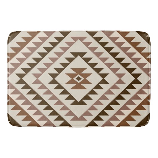 Azteekse diamantmotiefontwerp bruin+crème badmat (Voorkant)