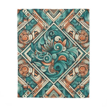 Azteekse geïnspireerde turquoise en terracotta pat