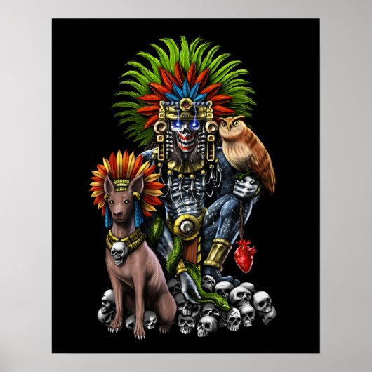Azteekse god Mictlantecuhtli Poster (Voorkant)