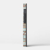Azteekse invloedspatroon blauwe crème terracotta's Case-Mate iPhone case (Achterkant / Links)