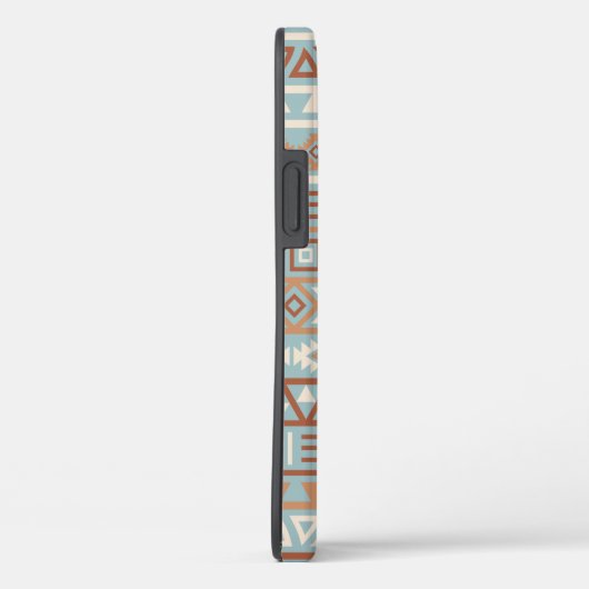 Azteekse invloedspatroon blauwe crème terracotta's Case-Mate iPhone case (Achterkant / Rechts)