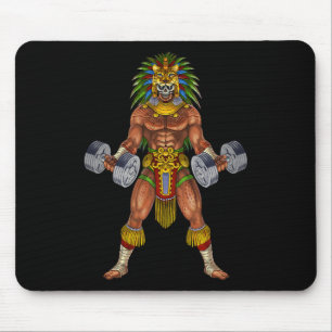 Azteekse Jaguar Krijger Bodybuilding Gym Gewichthe Muismat