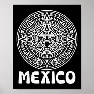 Azteekse Kalender Voetbal Mexico Voetbal Fan Mexic Poster