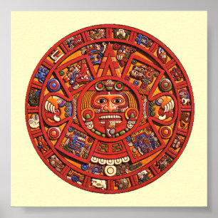 Azteekse kalendersteen - poster/print poster