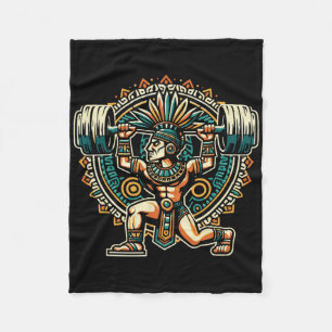 Azteekse Krijger Gym Krachttraining Bodybuilding W Fleece Deken