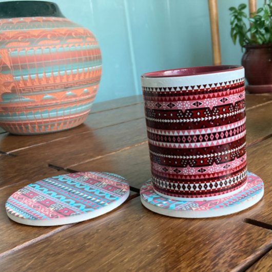 Azteekse Patroon Roze en Bruine Mok