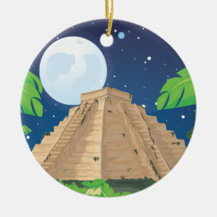 Azteekse piramide keramisch ornament