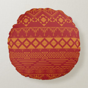 Azteekse retro: patroonontwerp. rond kussen