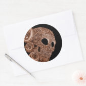AZTEEKSE SCHEDEL RONDE STICKER (Envelop)
