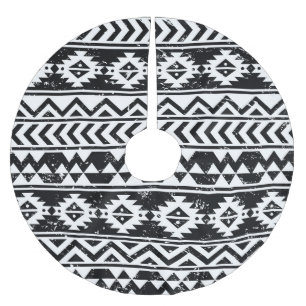 Azteekse stam: grunge wit patroon. kerstboom rok