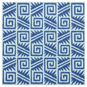 Azteekse Stammen van Ikat - Indigo en Lichtblauw Stof