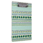 Azteekse stijl Tribal Pattern Wit Blauw Groen Klembord (Rechts)
