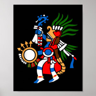 Azteekse symbool God of War en Zon Huitzilopochtli Poster