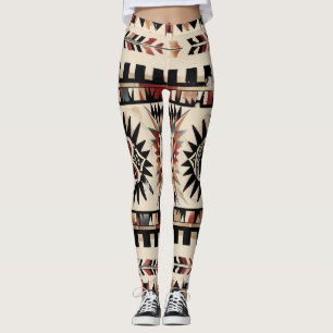 Azteekse tribal geometrisch patroon leggings