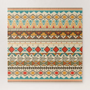 Azteekse Tribal Gestreepte Illustratie Legpuzzel
