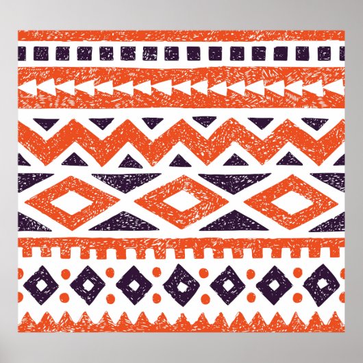 Azteekse tribale motieven, gestreepte print (Voorkant)