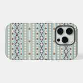 Azteekse vormen patroon roest crème teal-blauw iPhone hoesje (Achterkant horizontaal)
