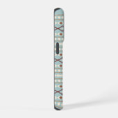 Azteekse vormen patroon roest crème teal-blauw iPhone hoesje (Rechterkant)