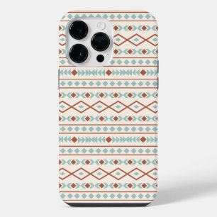 Azteekse vormen patroon roest teal crème iPhone 14 pro max hoesje