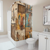 Azteekse zuidwestelijke stamveren douchegordijn (In situ)