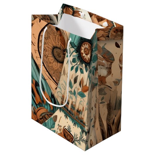 Azteekse zuidwestelijke stamveren medium cadeauzakje (Voorkant Gekanteld)