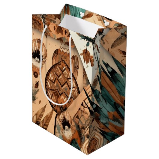 Azteekse zuidwestelijke stamveren medium cadeauzakje (Achterkant Gekanteld)