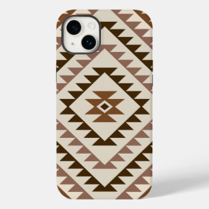 Azteken diamant motief ontwerp bruin+crème Case-Mate iPhone 14 plus hoesje