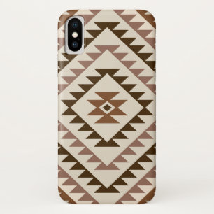 Azteken diamant motief ontwerp bruin+crème iPhone x hoesje