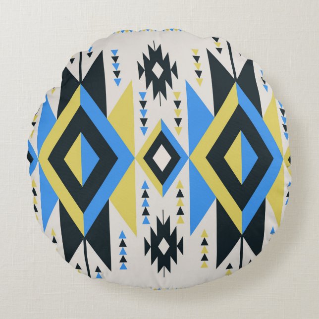 Azteken Links Rond Kussen (Voorkant)